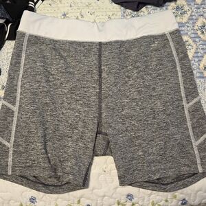 BCG Gray Women's Athletic Shorts with White Waistband